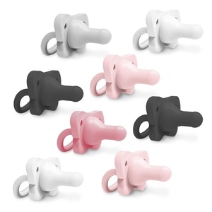 image:imageDr Browns HappyPaci 100 Silicone Baby Pacifier Contoured OnePiece Design LightPink Pink White Black Gray 06m BPAFree 8Pack