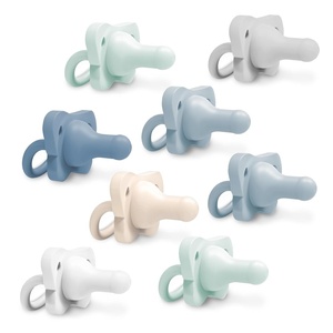 image:imageDr Browns HappyPaci 100 Silicone Baby Pacifier GrayGreenEcruLightBlueBlueWhite 06m BPAFree 8Pack