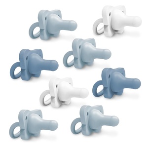 image:imageDr Browns HappyPaci 100 Silicone Baby Pacifier LightBlueBlueWhite BPAFree 06m 8PackLightBlueBlueWhite