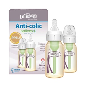 image:imageDr Browns AntiColic Options Narrow PPSU Baby Bottle 8 oz 4PackAmber